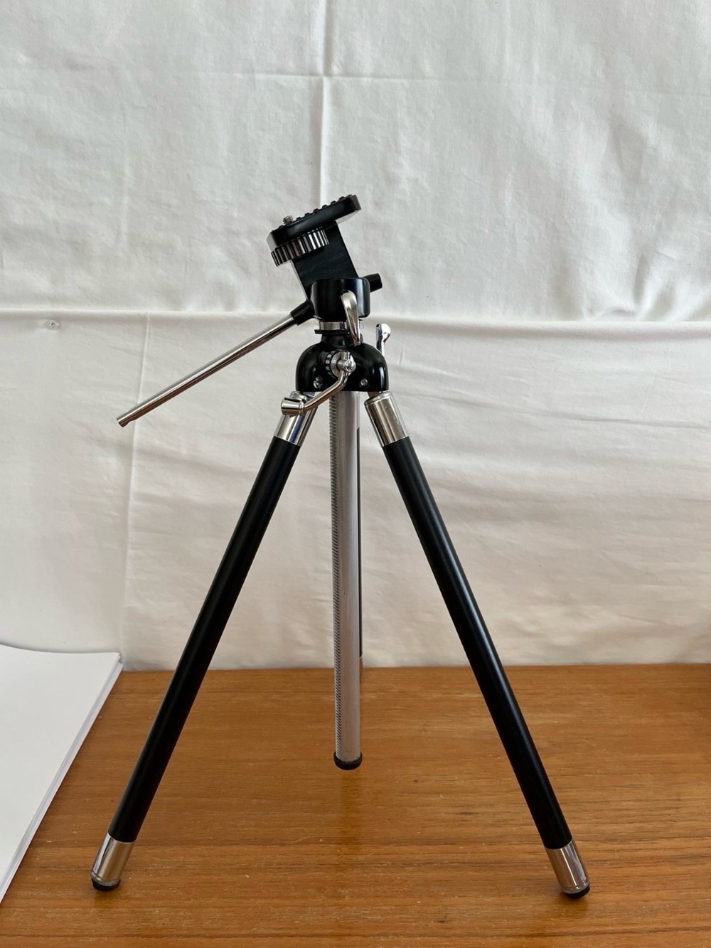 Compact Black Camera Tripod with Pan Handle
